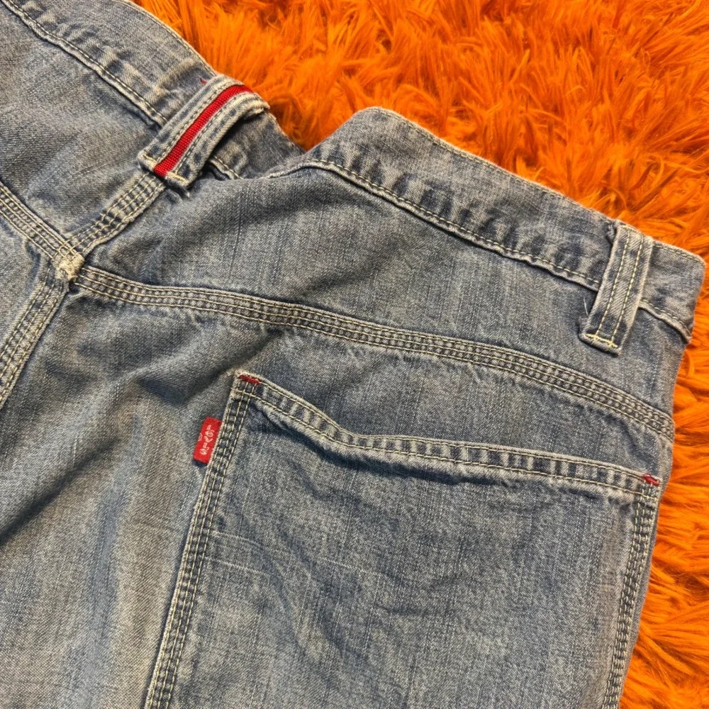Levis Worker Denim Shorts Mens W42 Baggy Loose Fit Light Wash Y2K Skater Skater